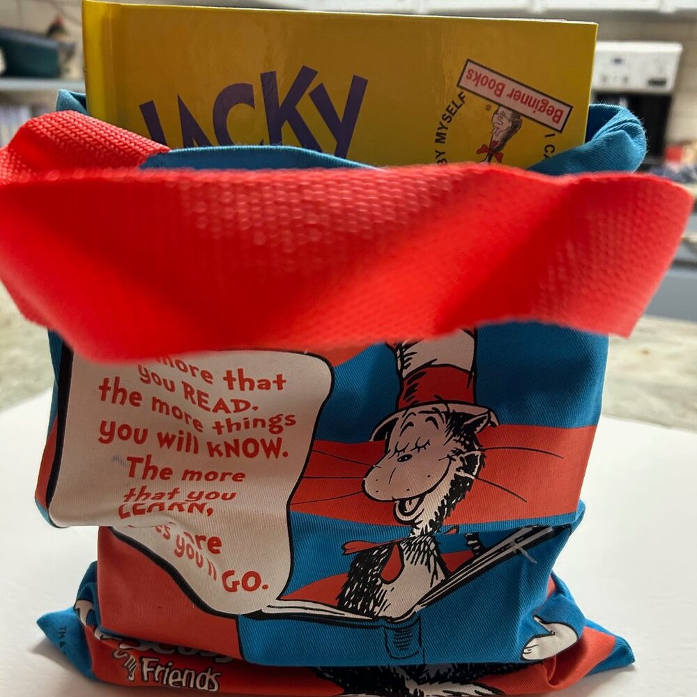 Dr. Seuss Tote Bag with Five Dr. Seuss Books